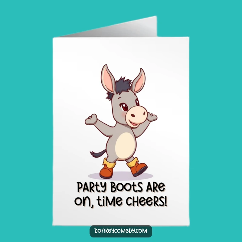 Free Printable Dancing Donkey Birthday Card: Funny Jiving Design for a Festive Downloadable Gift