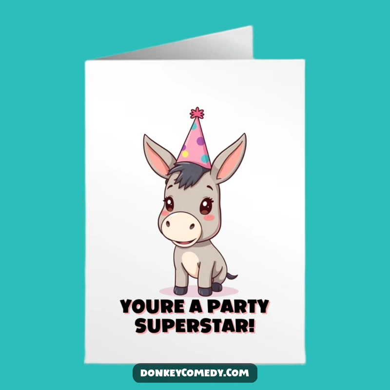 Free Printable Congrats Card: Silly Donkey Party Hat Downloadable Gift!