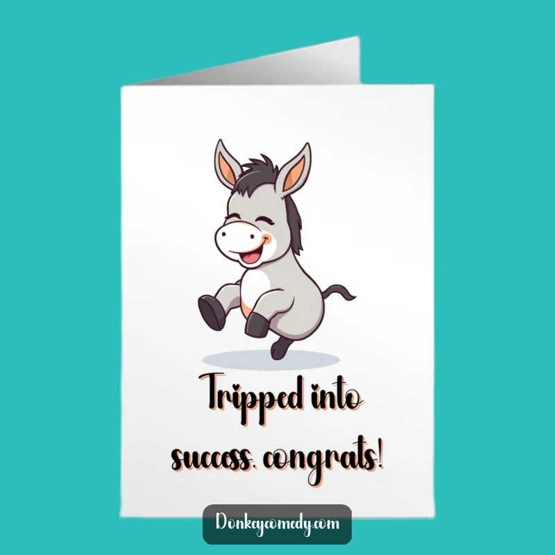 Free Printable Donkey Congrats Card - Giggling Tripping Kawaii Donkey Downloadable
