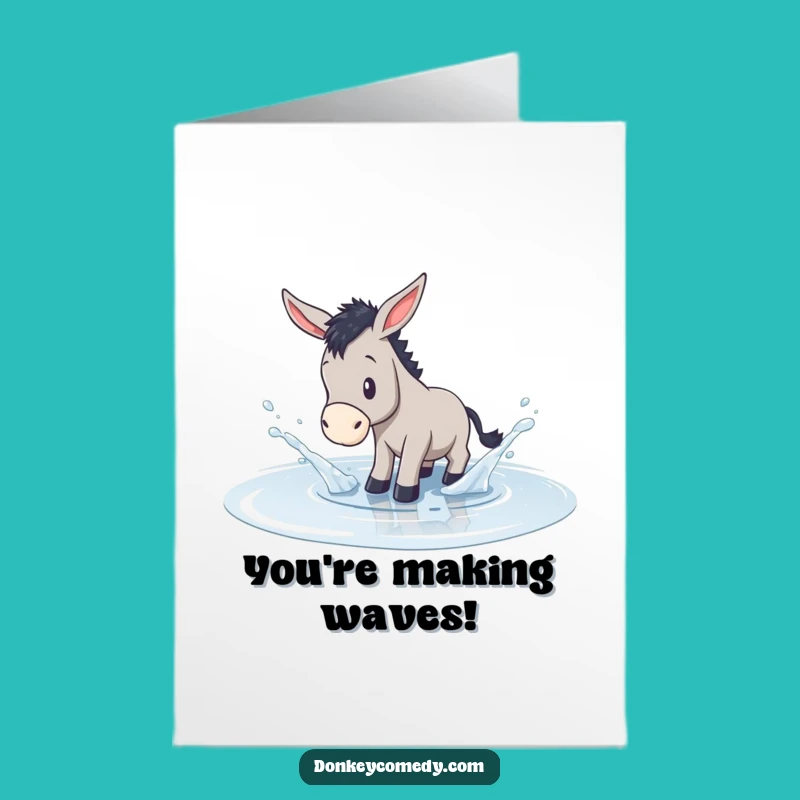 Free Printable Donkey Congrats Card: Splash of Success Downloadable Greeting
