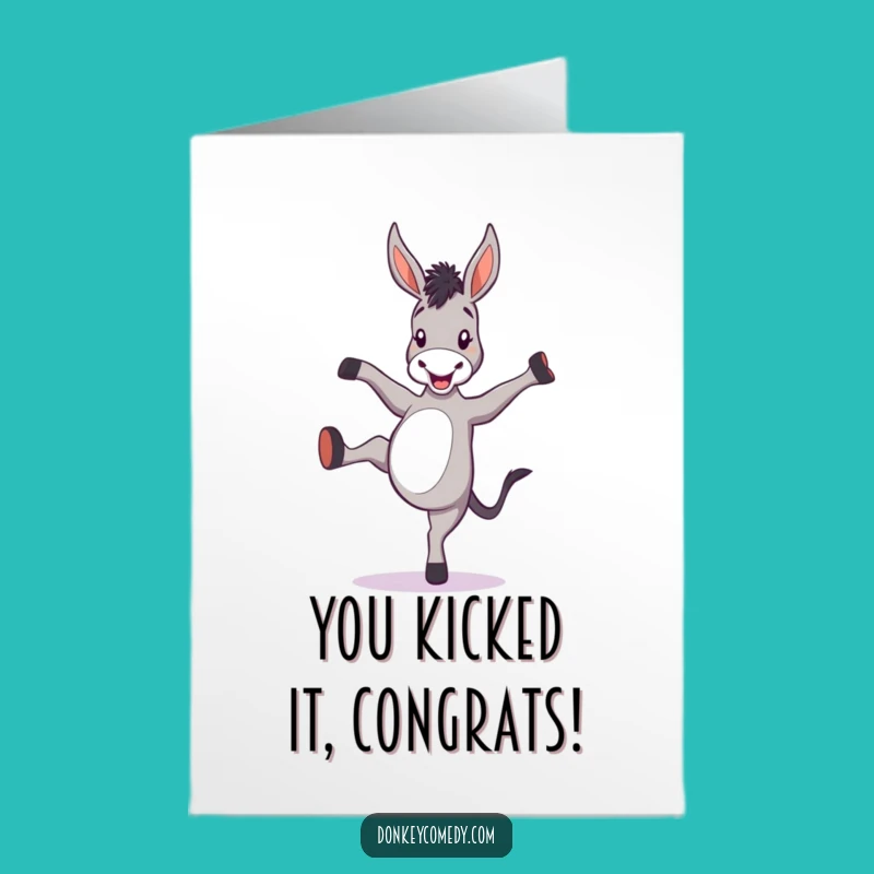 Free Printable Donkey Congratulations Card: Celebrate with a Hilarious Kick Download