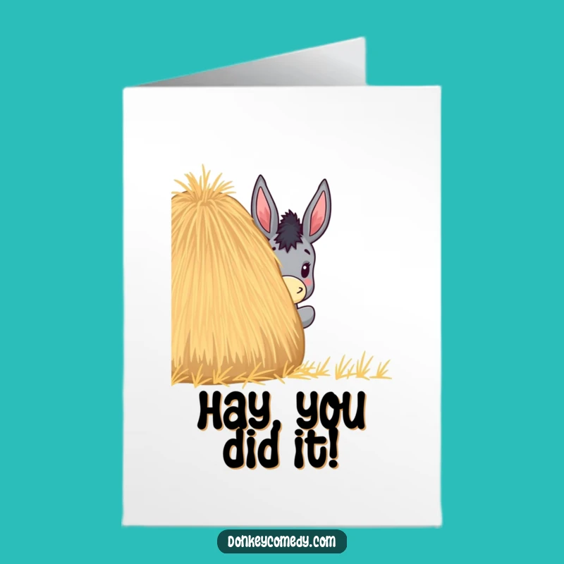 Free Printable Donkey Congratulations Card: Peek-a-Boo Success Downloadable Greeting