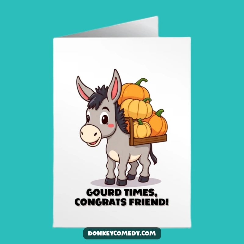 Free Printable Donkey Pumpkin Card - Congratulations on Your Harvest!