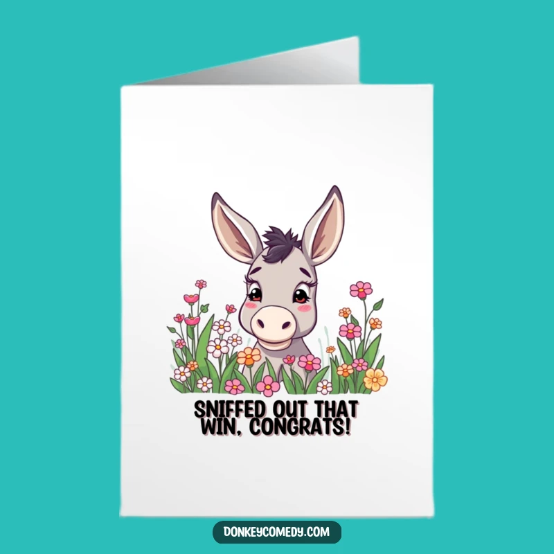 Printable Congratulations Card: Curious Donkey, Free Downloadable for Celebrating New Beginnings