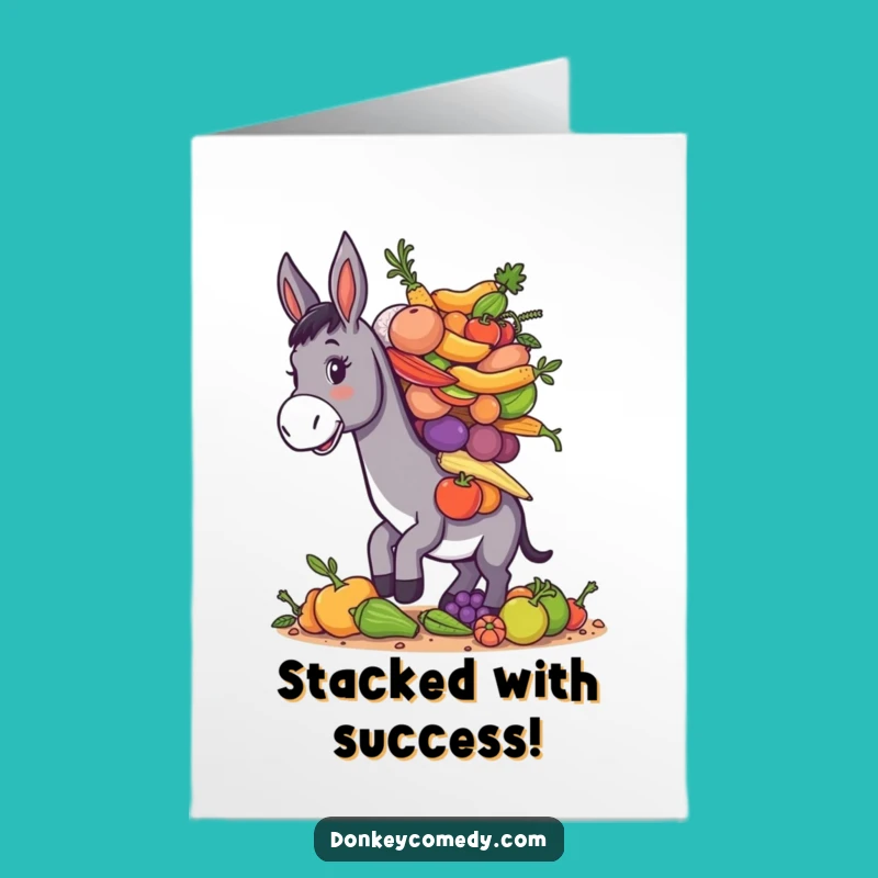 Free Printable Congrats Card: Donkey Feast, Downloadable Gift for Abundant Success