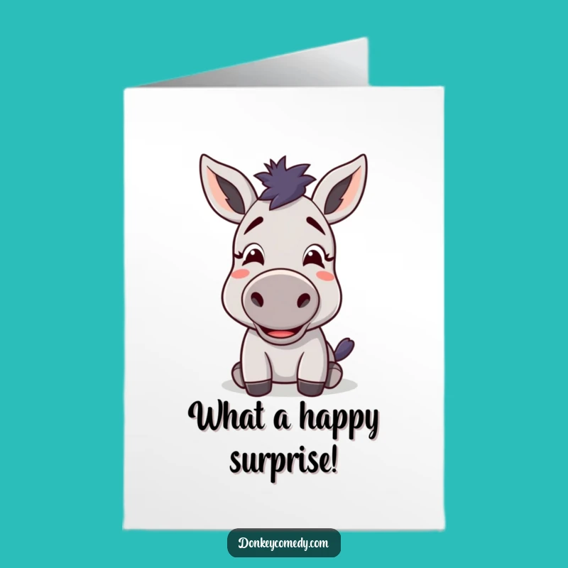 Free Printable Congrats Card: Bewildered Donkey Funny Downloadable Gift!