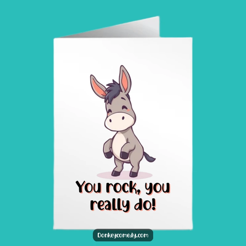 Free Printable Congrats Card: Dancing Donkey, Joyful Digital Cheers!