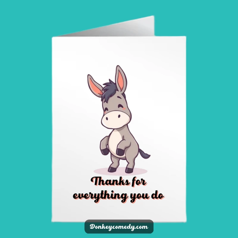 Free Printable Thank You Card: Dancing Donkey, Fun Digital Thanks!