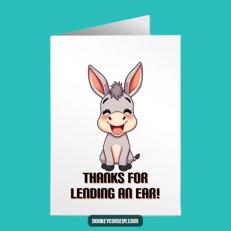 Free Printable Thank You Card: Donkey Gives Thanks, Funny Downloadable Gift