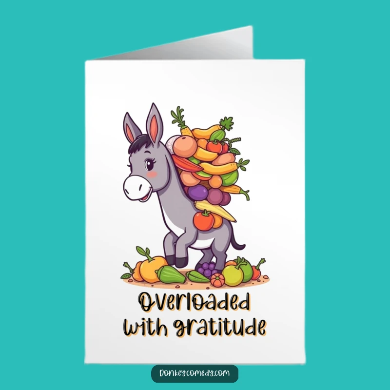 Free Printable Thank You Card: Donkey Harvest, Humorous Downloadable Gift for Generosity