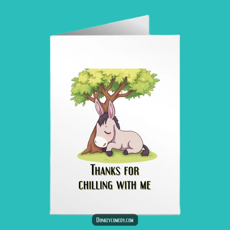 Free Printable Thank You Card: Sleepy Donkey Gratitude Restful Gift