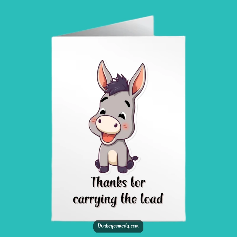 Free Printable Thank You Card: Funny Donkey Braying, Ears High, Downloadable Gift