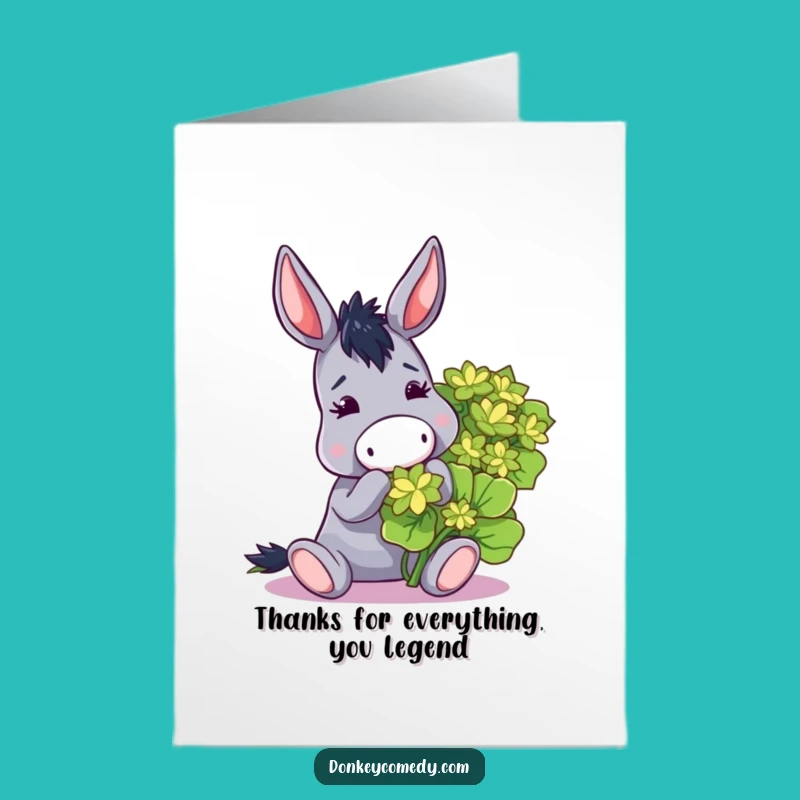 Free Printable Donkey Thank You Card: Show Gratitude with this Funny Nibbler Gift