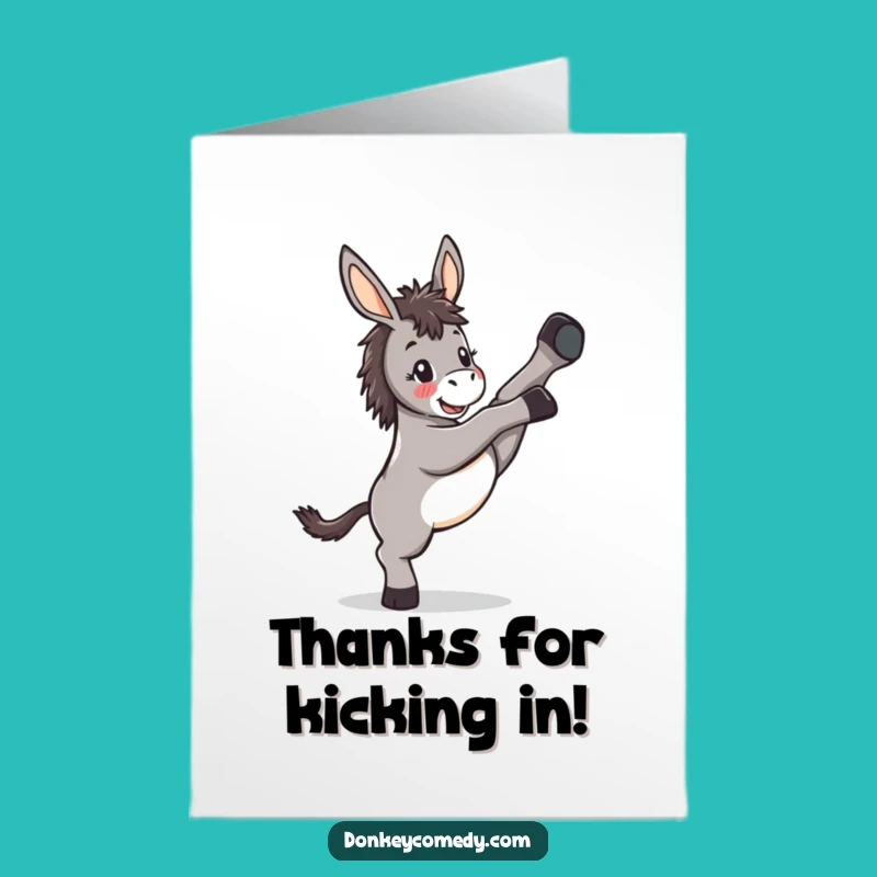 Free Printable Donkey Thank You Card - Playful Kawaii Donkey Gratitude Downloadable