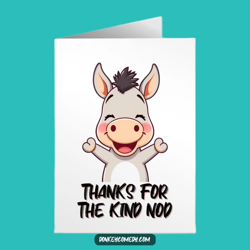 Free Printable Donkey Thank You Card - Friendly Kawaii Donkey Downloadable