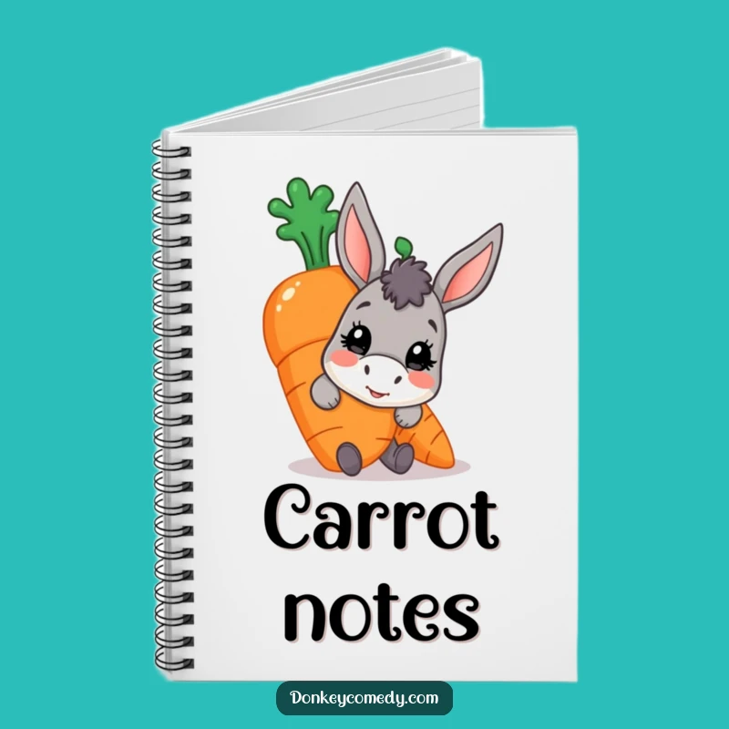Funny Donkey Carrot Notebook: Peeking Character for Playful Notes