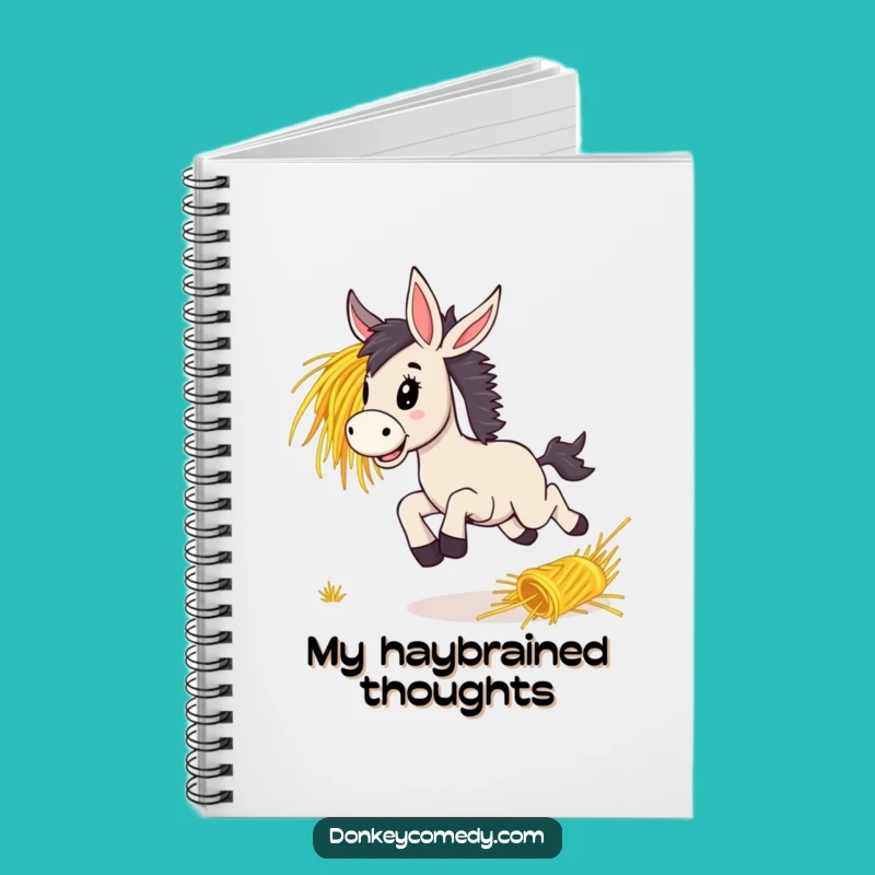 Funny Donkey Bounding Hay Notebook, Creative Gift Spark