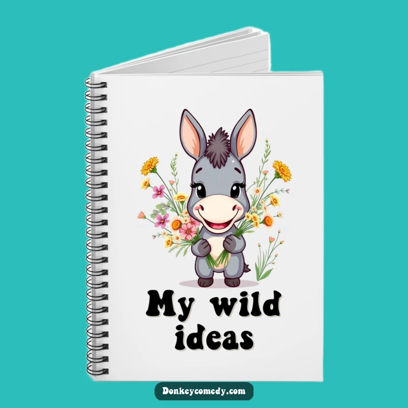 Funny Donkey Grin Notebook: Jot Down Ideas with Flower-Filled Humor