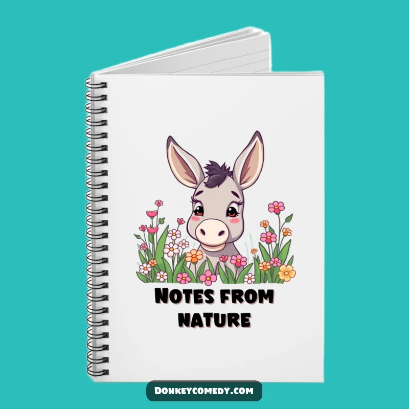 Funny Donkey Curious Ears Flower Patch Notebook, Journaling Gift