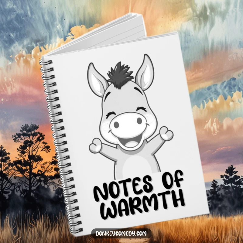Funny Kawaii Donkey Nodding Notebook: A notebook featuring a smiling donkey nodding, perfect for jotting down friendly ideas and plans.