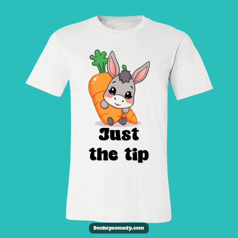 Funny Donkey Carrot T-Shirt: Peeking Character in a Playful Design
