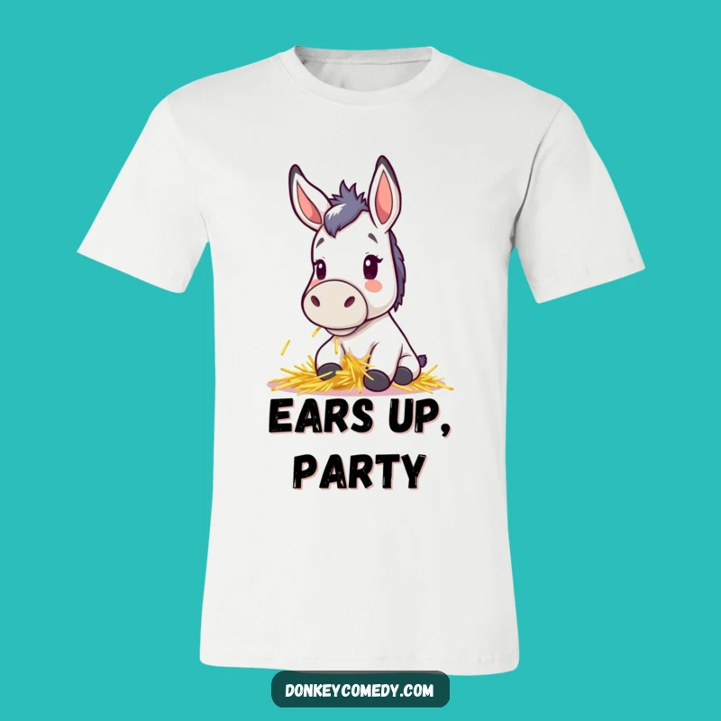Funny Kawaii Donkey Hay Munch Tee - Cute Perky Ears Shirt Gift