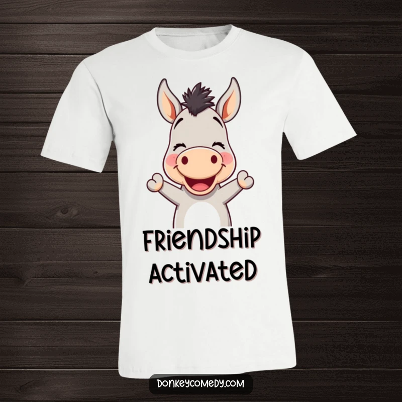 Funny Kawaii Donkey Nodding T-Shirt: A smiling donkey giving a friendly nod, making this shirt a symbol of warmth and good vibes.