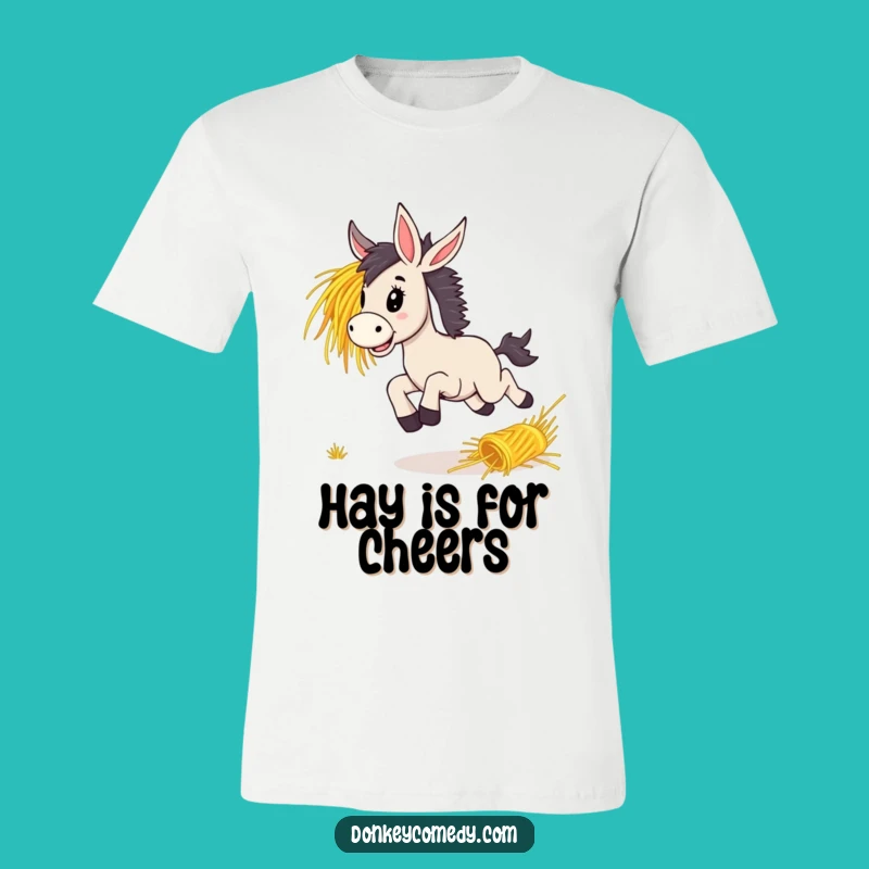Funny Donkey Bounding Hay T-Shirt, Energetic Gift Idea