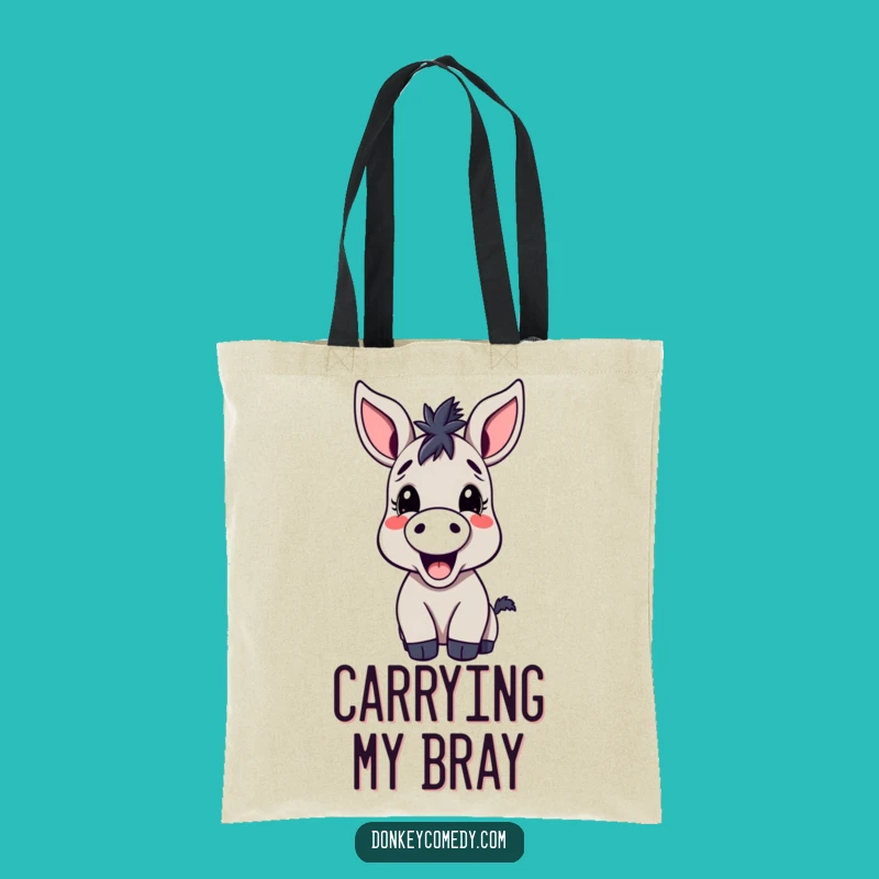Funny Donkey Tote Bag: Cute Kawaii Donkey With Big Ears Carrying Loads of Laughs