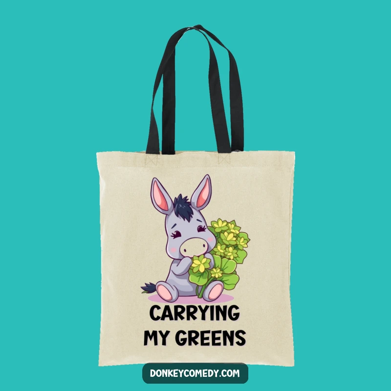 Funny Donkey Nibbling Clover Tote Bag - Stylish & Hilarious Accessory