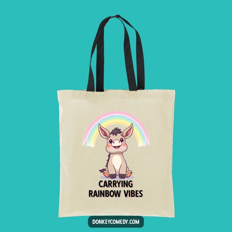 Funny Donkey Rainbow Tote Bag - Carry Your Dreams