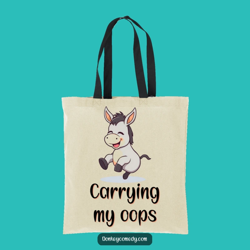 Funny Kawaii Donkey Tripping Tote Bag: Carry Your Laughs and Oopsies