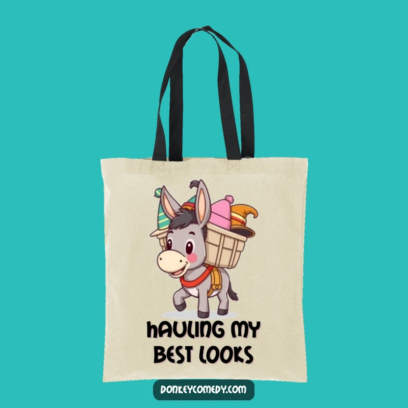 Funny Donkey Hat Carrier Tote Bag - Hilarious Donkey Shopping Gift